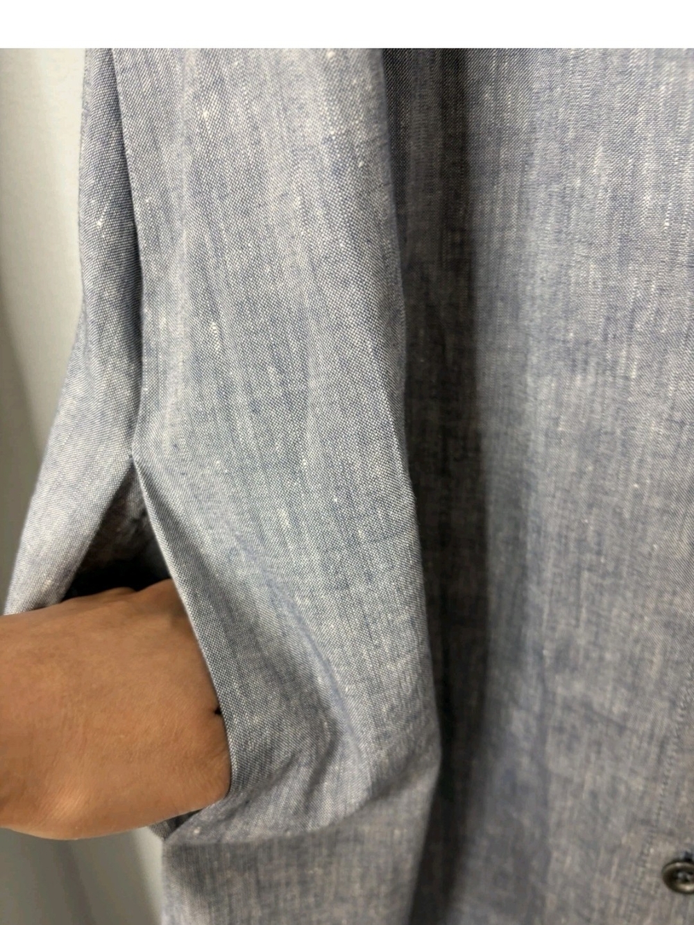 Eileen Fisher Sleeveless Button-Front Midi Dress in Denim Blue - Picture 4 of 8
